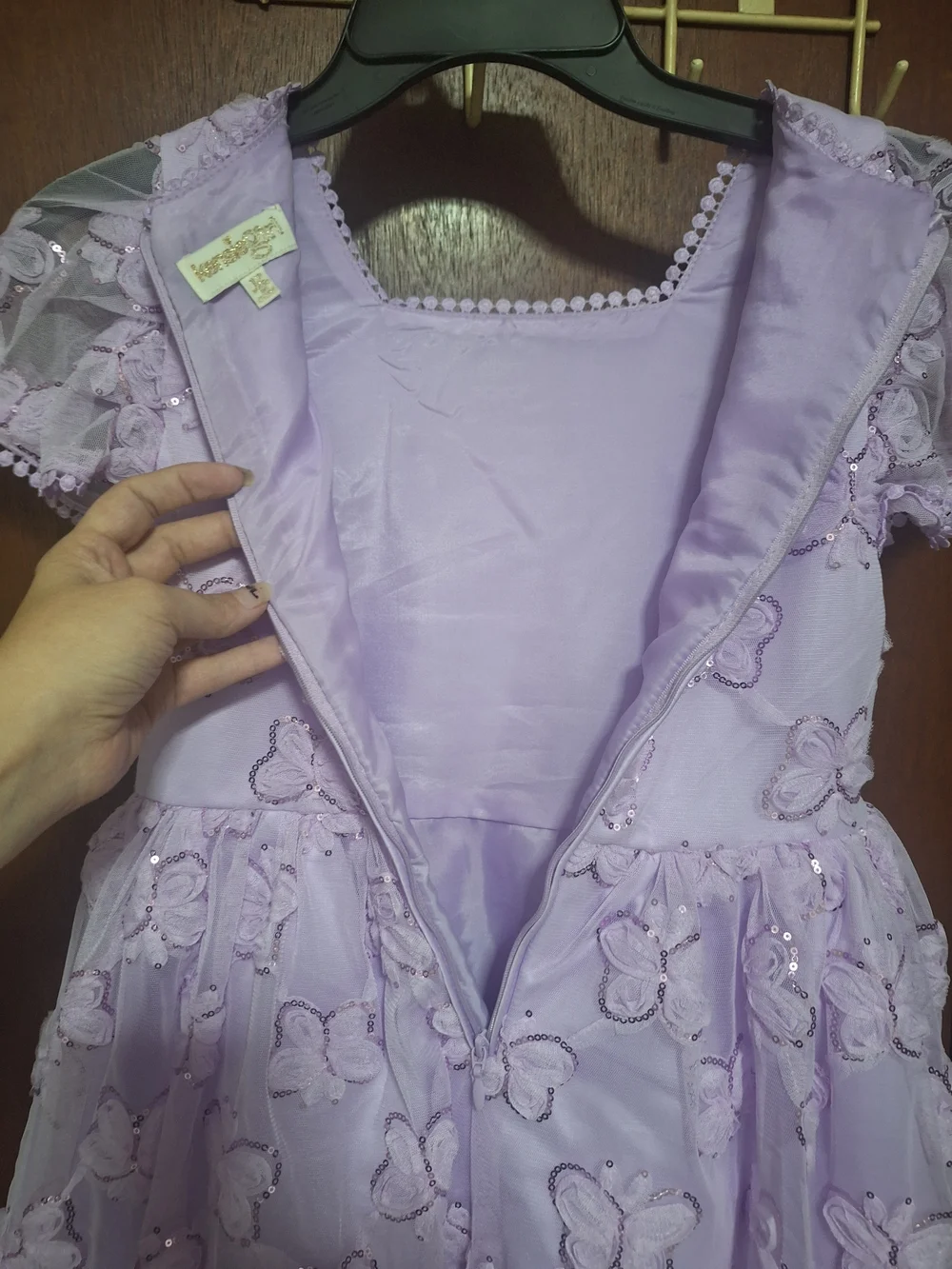 Kensie Girl Lavender Butterfly Appliqué Party Dress